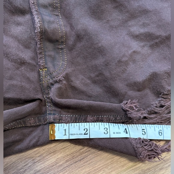 Vintage Y2K Levi's 501 Brown Distressed Jean Shorts Womens Sz 12 W32in Grunge - Picture 14 of 15